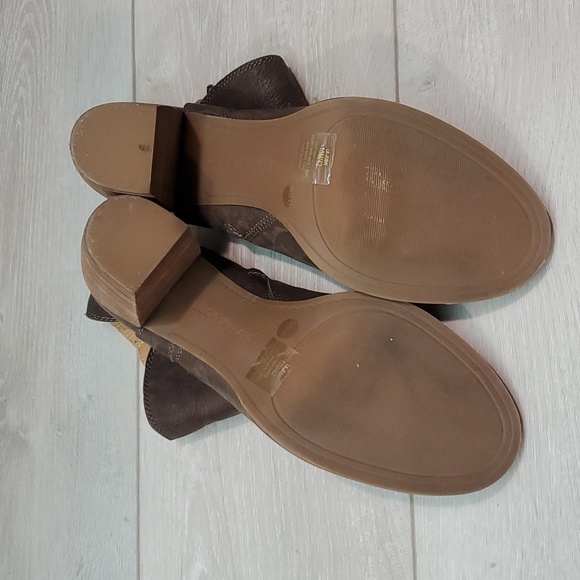 Lucky Brand Womens Jubai Peep Ankle Leather Heels Boots open toe shoes sz 10M - Picture 10 of 12